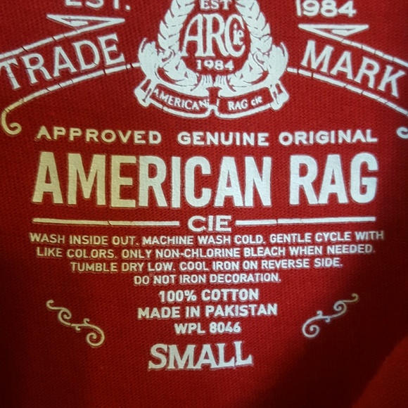 American Rag Men Short Sleeve Red T-Shirt - Picture 2 of 3